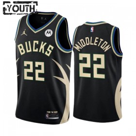 NBA Milwaukee Bucks Trikot Khris Middleton 22 Jordan 2022-23 Statement Edition Schwarz Swingman - Kinder